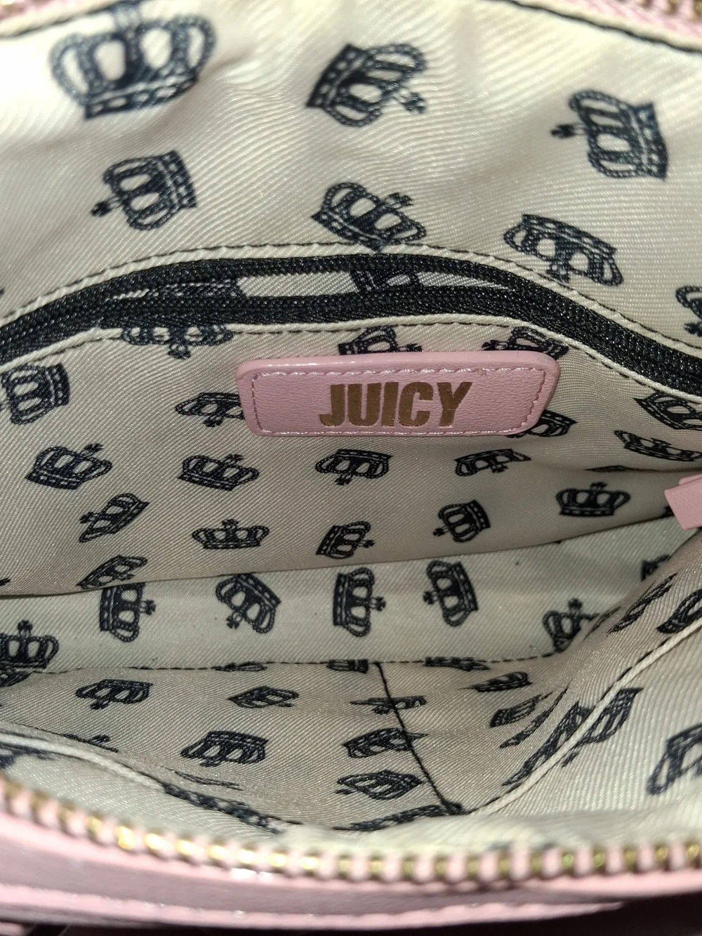 Juicy Couture Debossed Logo Crown Speedy Satchel Pink